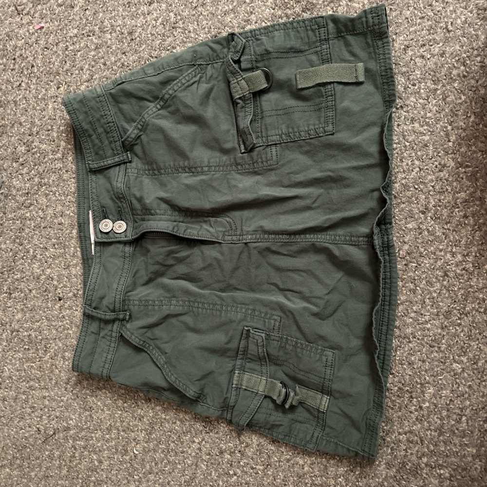 Olive Green Cargo Short Skirt